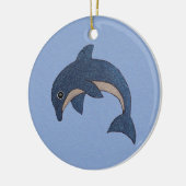 Sparkle Jumping Dolphin Dark Blue White Swirl Eye Keramisch Ornament (Links)