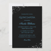 Sparkle Jurk Blauwe Quinceanera Uitnodiging (Achterkant)
