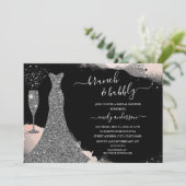 Sparkle Jurk Brunch En Bruisende Bruiloftsdouche Kaart (Staand voorkant)