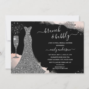 Sparkle Jurk Brunch En Bruisende Bruiloftsdouche Kaart