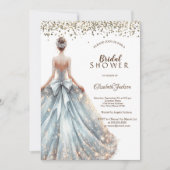 Sparkle jurk meisje rustieke hout uitnodiging (Voorkant)