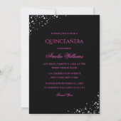 Sparkle Jurk Roze Blauwgroen Quinceanera Invitatio Kaart (Achterkant)