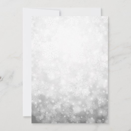 Sparkle Jurk Sneeuwvlokken Winter Quinceanera Kaart (Achterkant)