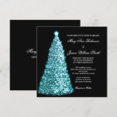 Sparkle Kerstbruiloft Turquoise Kaart (Voorkant / Achterkant)