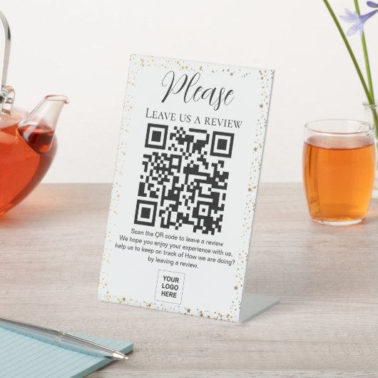 Sparkle laat ons een review QR-code Pedestal Sign Reclamebord Met Voetstuk (Insitu)