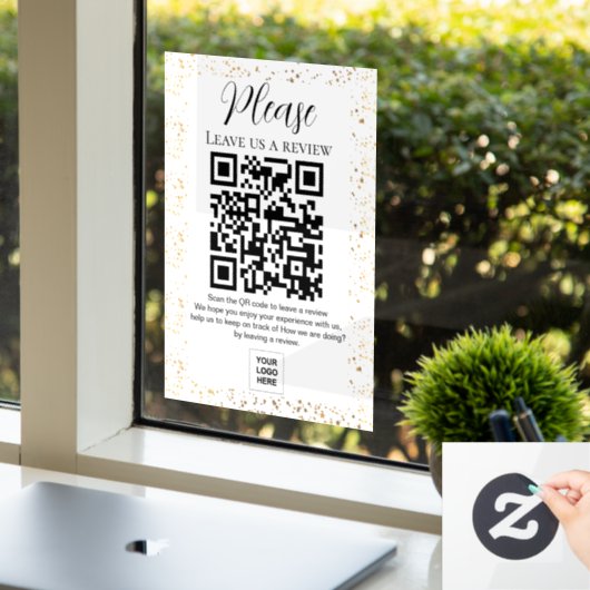 Sparkle laat ons een review QR-code Raamsticker (Kantoor)
