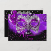 Sparkle Lace Mask Paarse Masquerade RSVP (Voorkant / Achterkant)