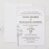 Sparkle Lamp Post Gala Bruiloft Kaart (Voorkant / Achterkant)