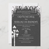 Sparkle Lamp Post Gala Wedding Slate Kaart (Voorkant)