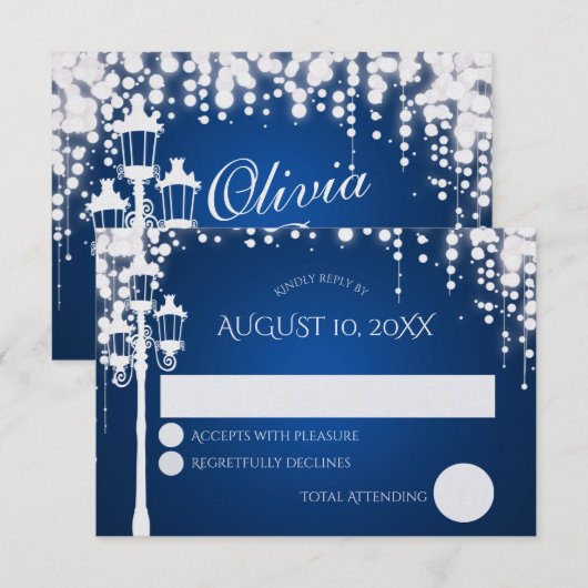 Sparkle Lamp Post Huwelijksreactie Kaart (Voorkant / Achterkant)