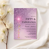 Sparkle lavendel gradient glitter 50ste verjaardag kaart