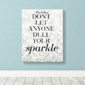 Sparkle Life Quote Aangepaste Naam Canvas Gift Afdruk (Insitu (Houten vloer))