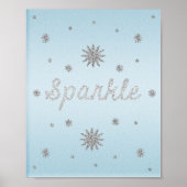 Sparkle Light Blue met Silver Glitter-Poster Poster (Voorkant)