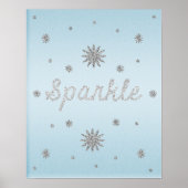 Sparkle Light Blue met Silver Glitter-Poster Poster (Voorkant)