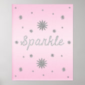 Sparkle Light Roze met zilver glitter-Poster Poster (Voorkant)