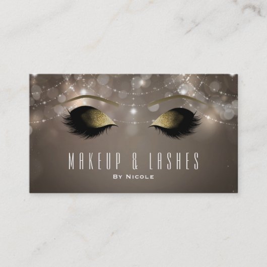 Sparkle Lights Glam Make-up Wimpers Beauty Spa Visitekaartje (Voorkant)