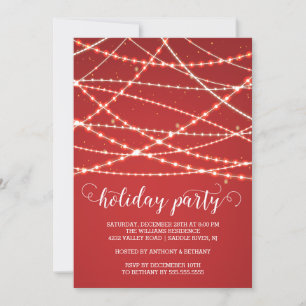 Sparkle Lights Holiday Invitation Kaart