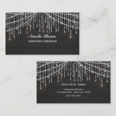 Sparkle Lights Rustic Hout Glam Chic Visitekaartje (Voorkant / Achterkant)