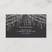 Sparkle Lights Rustic Hout Glam Chic Visitekaartje (Achterkant)