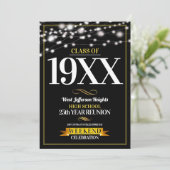 Sparkle Lights School Colours Class Reünie Kaart (Staand voorkant)