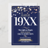 Sparkle Lights School Colours Class Reünie Kaart (Voorkant)