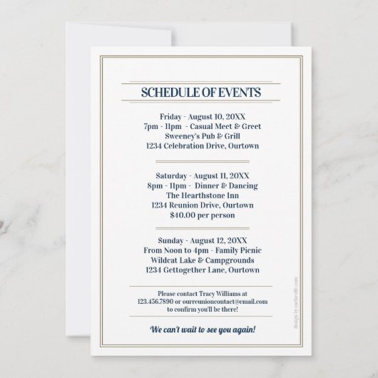 Sparkle Lights School Colours Class Reünie Kaart (Achterkant)