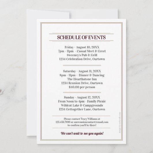 Sparkle Lights School Colours Class Reünie Kaart (Achterkant)