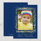 Sparkle Lijst BEWERKBARE KLEUR Nieuwjaar fotokaart Feestdagenkaart (Voorkant / Achterkant)