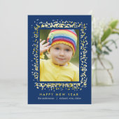 Sparkle Lijst BEWERKBARE KLEUR Nieuwjaar fotokaart Feestdagenkaart (Staand voorkant)