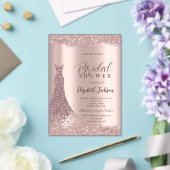 Sparkle Lijst Roos Gold Dress Vrijgezellenfeest Acryl Uitnodigingen (Insitu (Huwelijk))