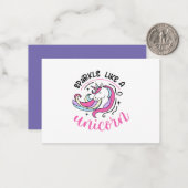 Sparkle like a unicorn Flat Note Kaart Notitiekaartje (Voorkant / Achterkant in situ)