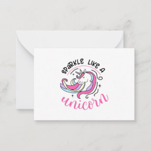 Sparkle like a unicorn Flat Note Kaart Notitiekaartje