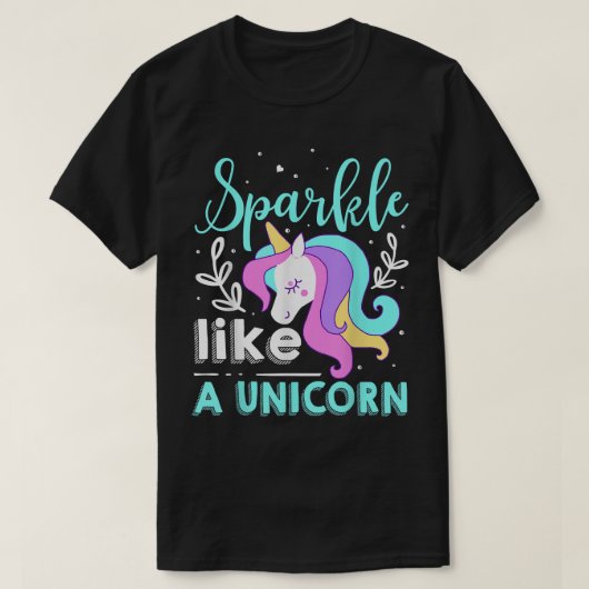 Sparkle like a unicorn t-shirt (Design voorkant)