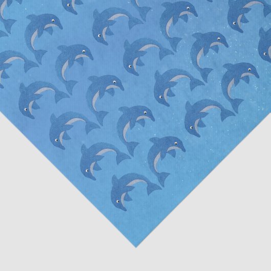  Sparkle Like Blue White Jumping Dolphins Tissuepapier (Detail)