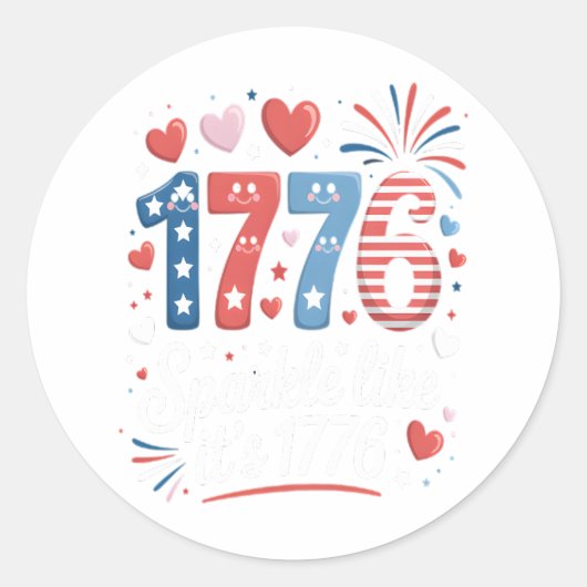 Sparkle Like It's 1776 - Vuurwerk van 4 juli Ronde Sticker (Voorkant)