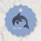 Sparkle look Dark Blue White Jumping Dolphin Bedankjes Labels (Achterkant)