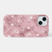 Sparkle Luxury Roze iPhone 15 Case (Achterkant horizontaal)