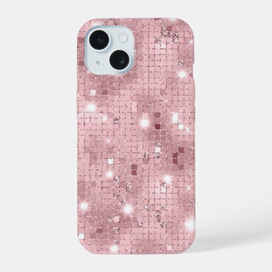 Sparkle Luxury Roze iPhone 15 Case (Achterkant)