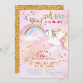 Sparkle Magical Unicorn Pegasus Birthday Kaart