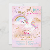 Sparkle Magical Unicorn Pegasus Birthday Kaart (Voorkant)