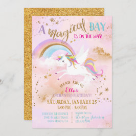 Sparkle Magical Unicorn Pegasus Birthday Kaart