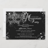 Sparkle Mask Star Night Masquerade Quinceañera Kaart (Voorkant)