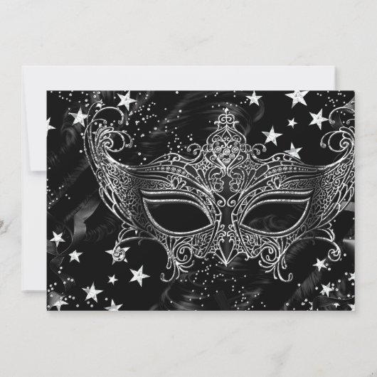 Sparkle Mask Star Night Masquerade Quinceañera Kaart (Achterkant)