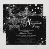 Sparkle Mask Star Night Masquerade Quinceañera Kaart (Voorkant / Achterkant)