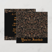 Sparkle Masquerade Mask Halloween Party Invitation Kaart (Voorkant / Achterkant)