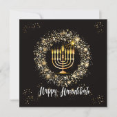 Sparkle Menorah Hanukkah Kaart (Voorkant)