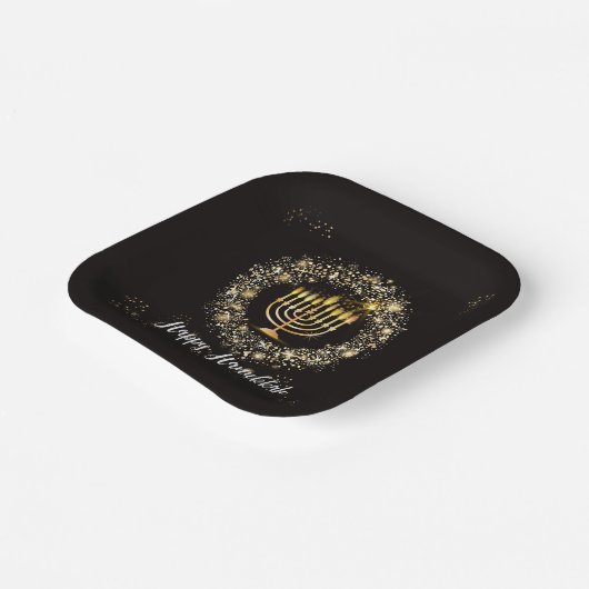 Sparkle Menorah Hanukkah Papieren Bordje (Gebogen)