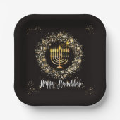 Sparkle Menorah Hanukkah Papieren Bordje (Voorkant)