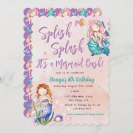 Sparkle Mermaid Bash Birthday Kaart