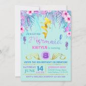 Sparkle Mermaid under the Zee Birthday Kaart (Voorkant)